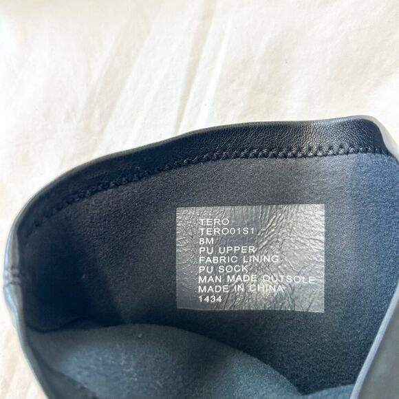 Steve Madden Tero Lug Sole Knee High Platform Boots Black PU Women’s 8M Chunky - Picture 5 of 9